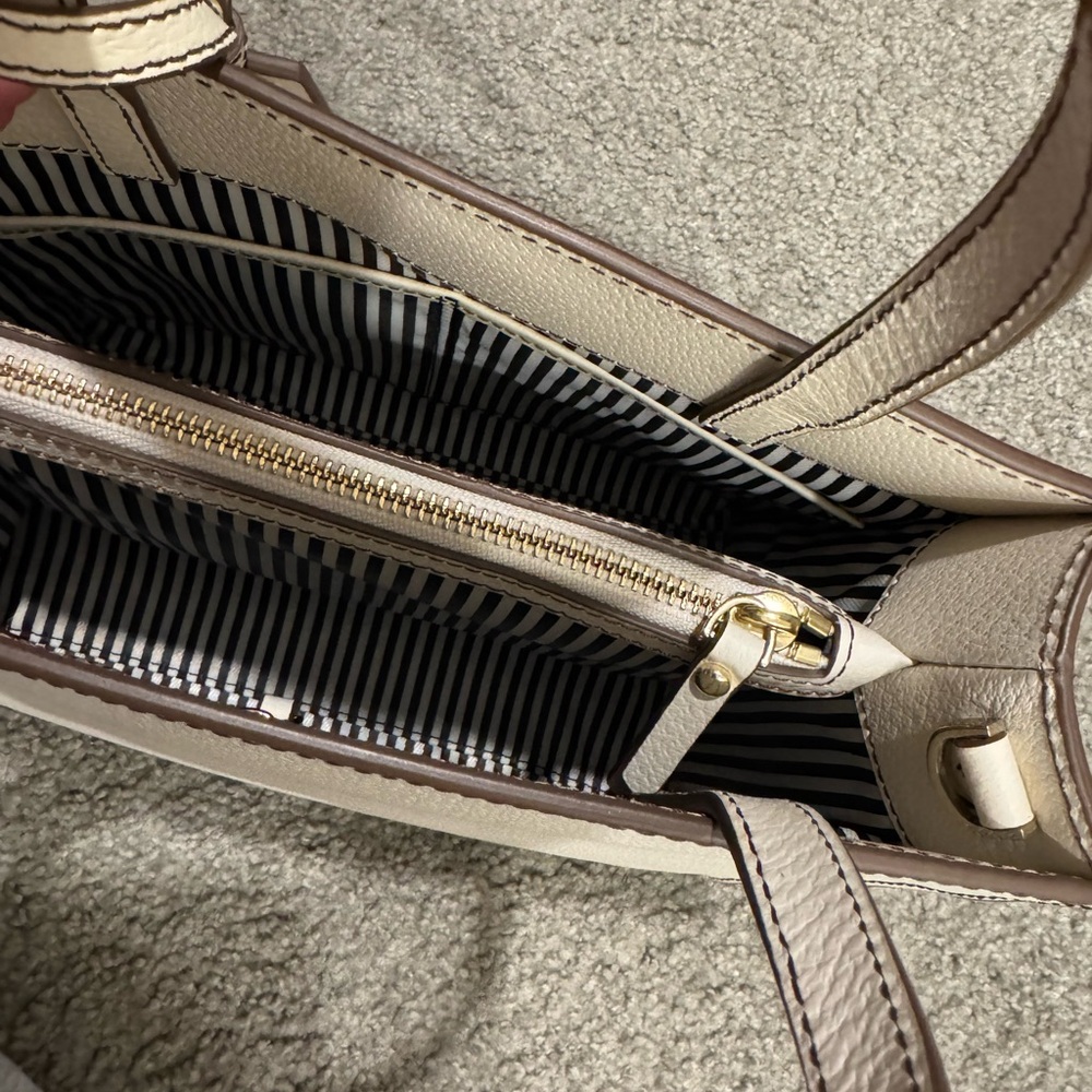 Kate Spade Cream Satchel with Tan Trim - Picture 4 of 5